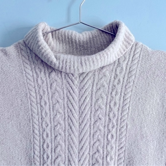 LOFT Cream Cable Knit Turtleneck Sweater Vest S - Picture 2 of 11